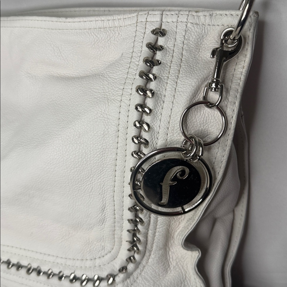 Vintage Fortuno Valentino leather white fringe tassel shoulder bag purse - Picture 4 of 9